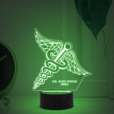 Personalized Led Lamp Customized with Name and Logo Multicolored Desk Table lamp Gift For Doctors